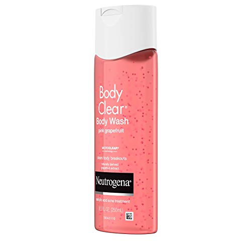 Neutrogena Body Clear Acne Treatment Body Wash with Salicylic Acid Acne Medicine, Pink Grapefruit Body Acne Cleanser to Prevent Breakouts on Back, Chest & Shoulders, 3 x 8.5 fl. oz