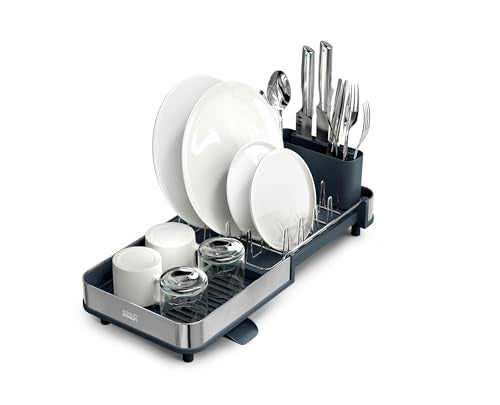 Joseph Joseph Expandable Steel Dish Drying Rack with Spout