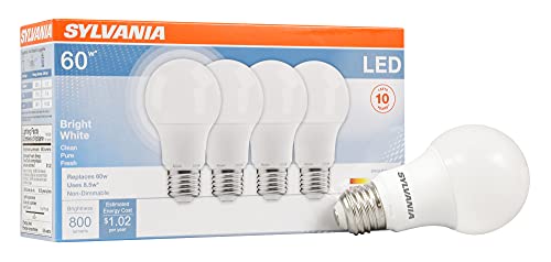 4 Pack LEDVANCE 60W Equivalent A19 LED Bulbs