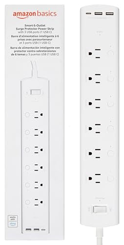 Amazon Basics Smart Power Strip 6 Outlet 3 USB