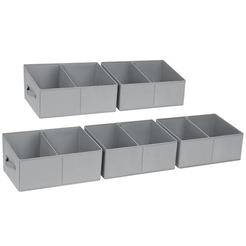 5 Pack Foldable Closet Storage Bins with Handles