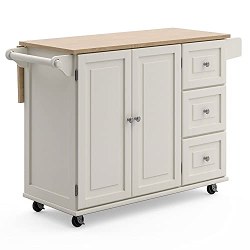 Mobile Kitchen Island Cart with Drop Leaf Breakfast Bar