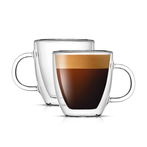 2 Pack JoyJolt Double Wall Espresso Glass Mugs