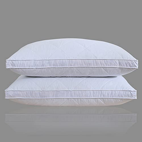 2 Pack Queen Goose Feather Bed Pillows