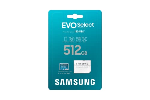 512GB SAMSUNG EVO Select Micro SD Card with Adapter