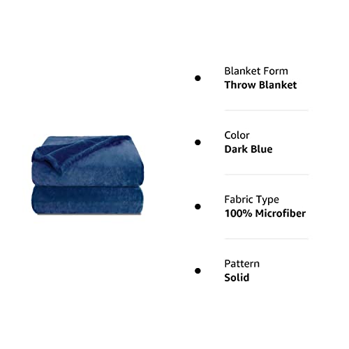 NANPIPER Fleece Blankets, Super Soft Flannel Fuzzy Blanket for Couch, Luxury Cozy Lightweight Microfiber Dog Blanket-Throw Size,Dark Blue