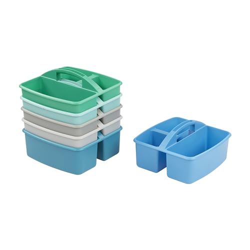6 Pack ECR4Kids 3-Compartment Storage Caddy Organizer