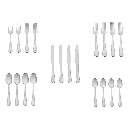 Amazon Basics 20-Piece Stainless Steel Flatware Set