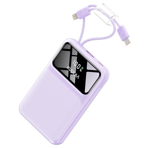 10000mAh Fast Charging Portable Charger with Built-in Cables