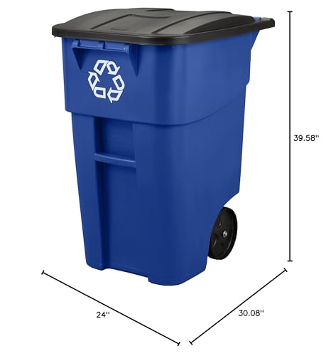 50-Gallon Rubbermaid Heavy-Duty Wheeled Recycling Bin