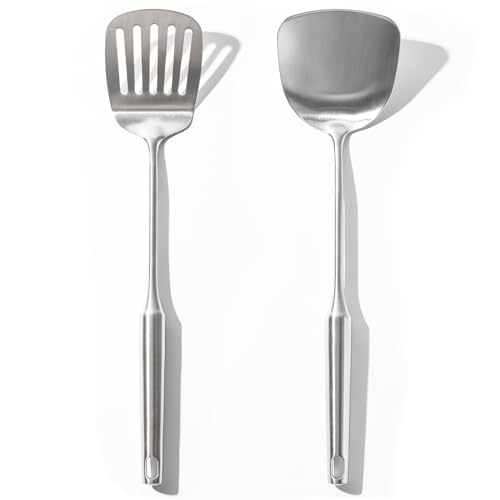 2 Piece Stainless Steel Spatula and Turner Set