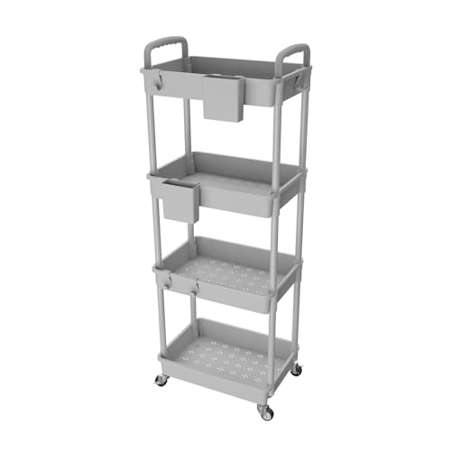 4 Tier Rolling Utility Storage Cart with Handle