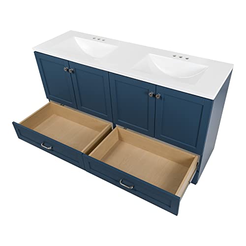 60-Inch Double-Sink Bathroom Vanity with Cabinets