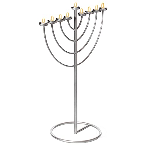 Modern Metal Hanukkah Menorah