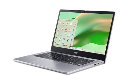 acer Chromebook 314 CB314-4H-C2UW Laptop | Intel Processor N100 | 14" Full HD (1920 x 1080) IPS Display | 4GB LPDDR5 | 64GB eMMC | Intel Wireless Wi-Fi 6E AX211 | Chrome OS | Pure Silver