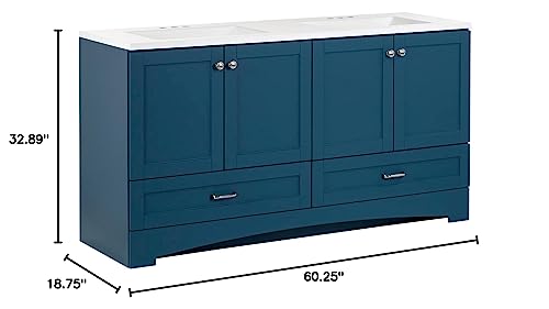 60-Inch Double-Sink Bathroom Vanity with Cabinets