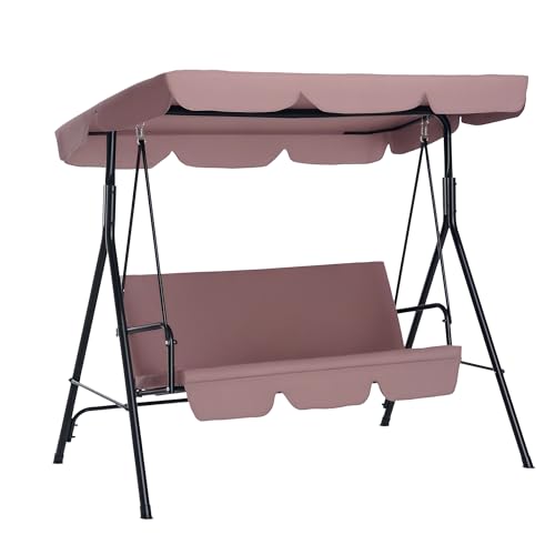 Outsunny 3-Seat Outdoor Patio Swing Chair with Canopy