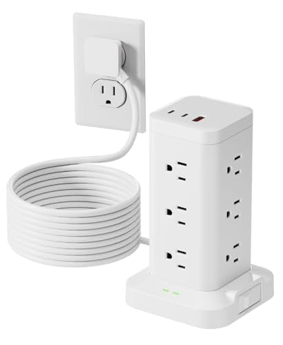 PD 20W USB-C Surge Protector Power Strip Tower