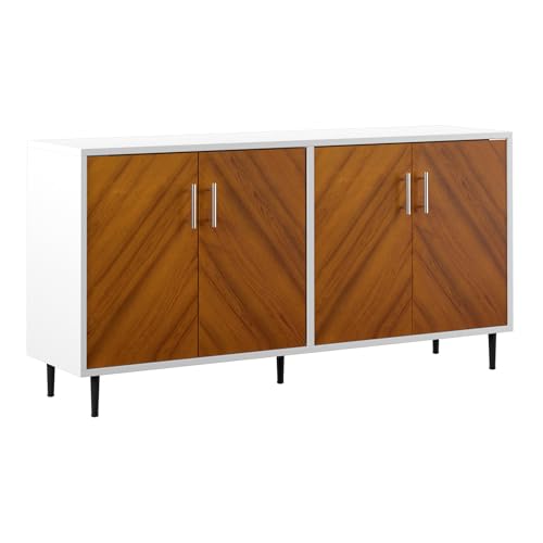 Walker Edison 58 Inch Modern 4 Door Buffet Cabinet