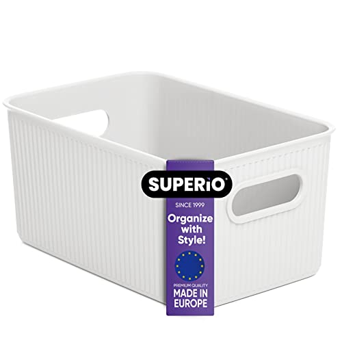 5 Liter Plastic Ribbed Storage Basket Bin Organizer