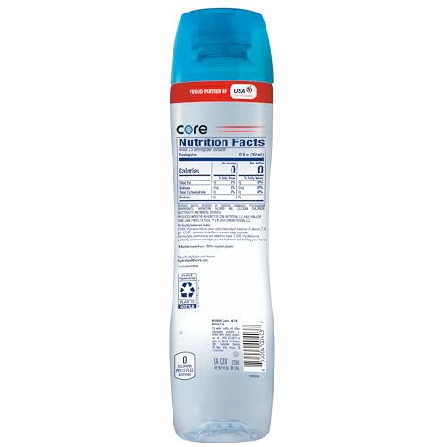 Core Hydration Perfectly Balanced Water, 30.4 fl oz bottle (Pack of 12), USA Gymnastics Official Hydration Partner