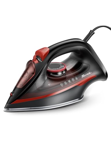 1500W Steam Iron with Ceramic Soleplate and Large Tank
