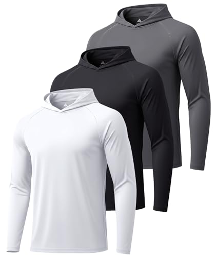 3 Pack UPF 50+ Long Sleeve Sun Hoodie Shirts
