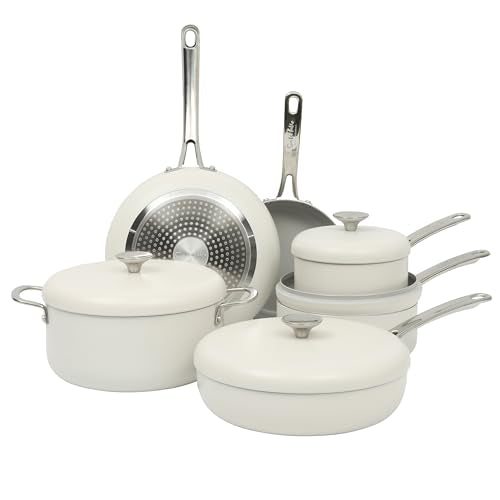 10 Piece Ceramic Nonstick Aluminum Cookware Set