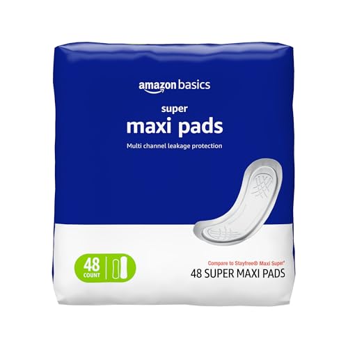 48 Count Amazon Basics Maxi Pads Super Absorbency