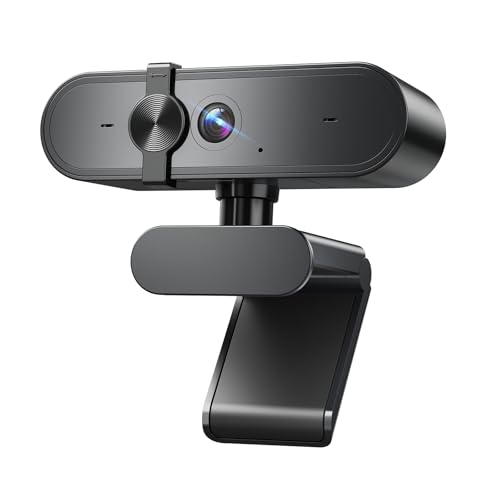1080P Webcam with Microphone, Wide View, Privacy Cover