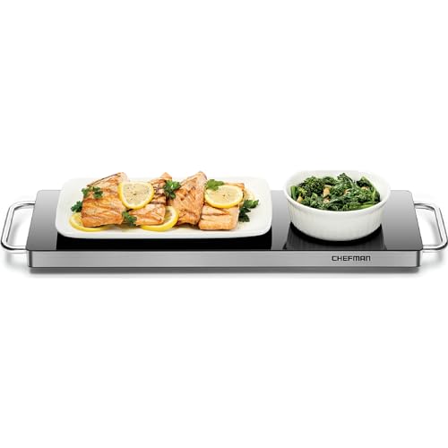 Chefman Electric Buffet Warming Tray with Glass Surface