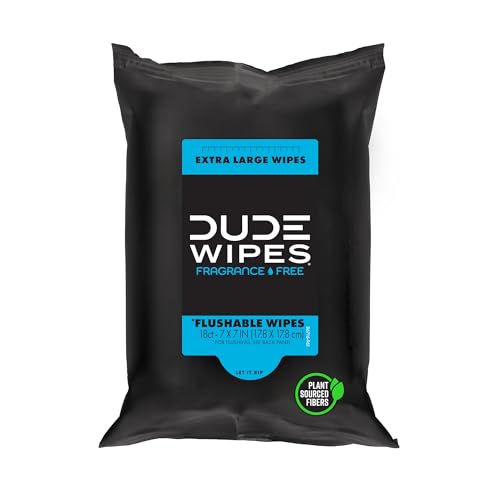 18 Count Dude Flushable Travel Wipes for Sensitive Skin