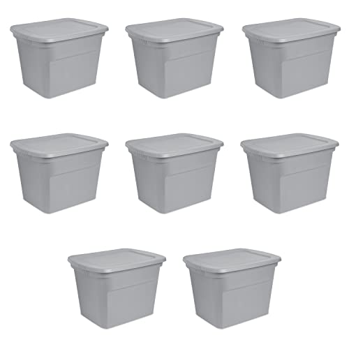 8 Pack Sterilite 18 Gallon Plastic Storage Totes