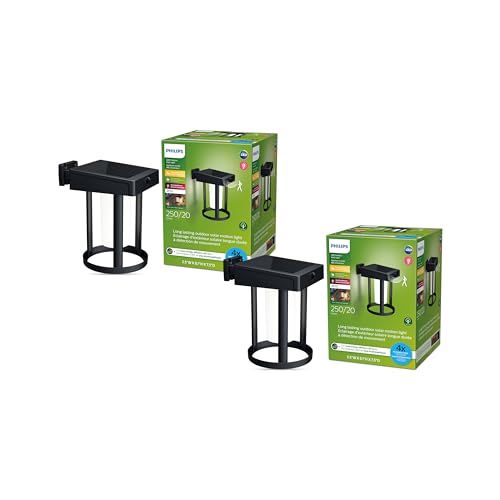 2 Pack Philips LED Solar Wall Lantern Outdoor Lights