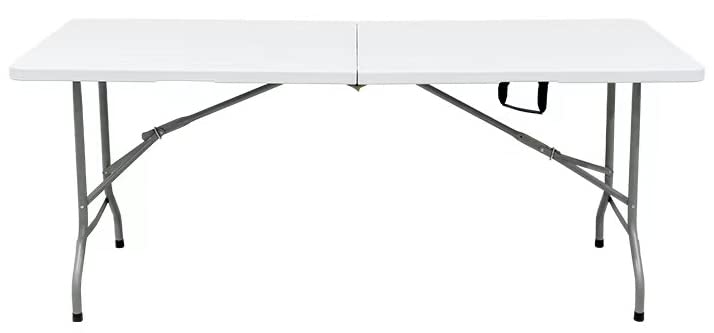 Elevon Portable Utility Camping Crafting Folding Table, 6 Feet, White