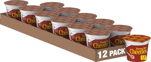 12 Pack Cheerios Honey Nut Cereal Cups 1.8oz (OU)