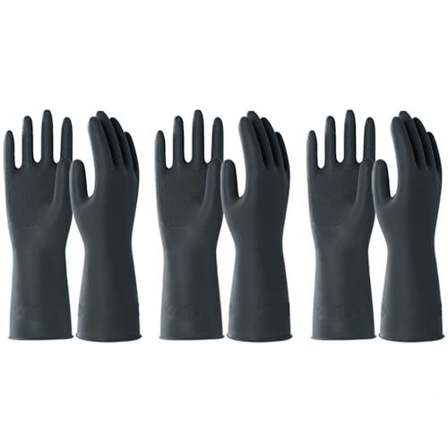 3 Pack Heavy Duty Rubber Cleaning Gloves