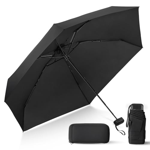 Compact Folding Travel Umbrella with Case