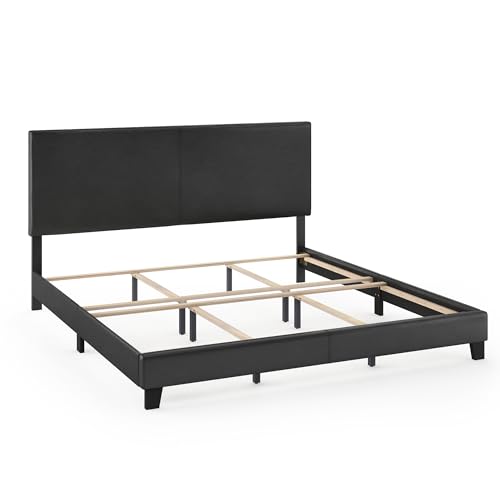 Furinno Pessac PU Leather Upholstered King Platform Bed