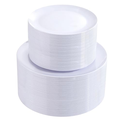 100 Count Heavy Duty Disposable Plastic Plates Set