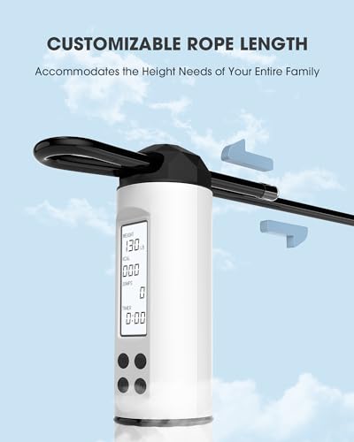 IOVFIT Adjustable Workout Jump Rope with Calorie Counter | Tangle-Free, Rapid Speed Skipping Rope for Fitness, Gym | Ideal for Women, Men, Kids | 9.85ft