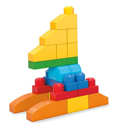 MEGA BLOKS First Builders Toddler Blocks Toys Set, Deluxe Building Bag with 150 Pieces and Storage, Blue, Ages 1+ Years