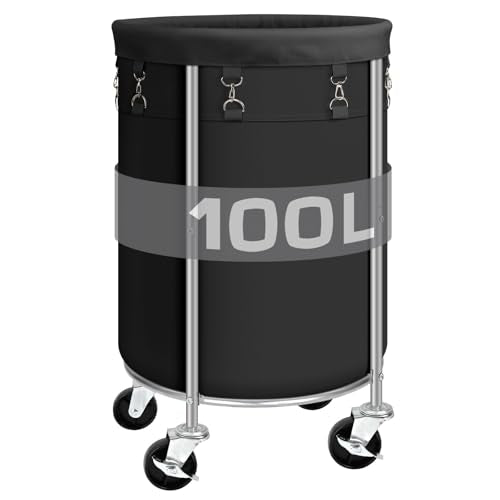 100L Rolling Laundry Hamper with Removable Bag