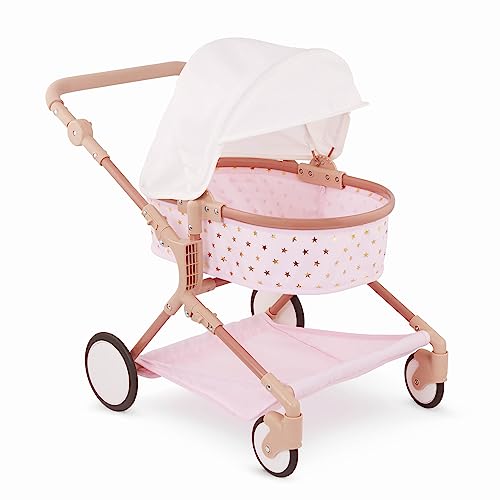 14-Inch Twin Doll Stroller with Canopy and Basket