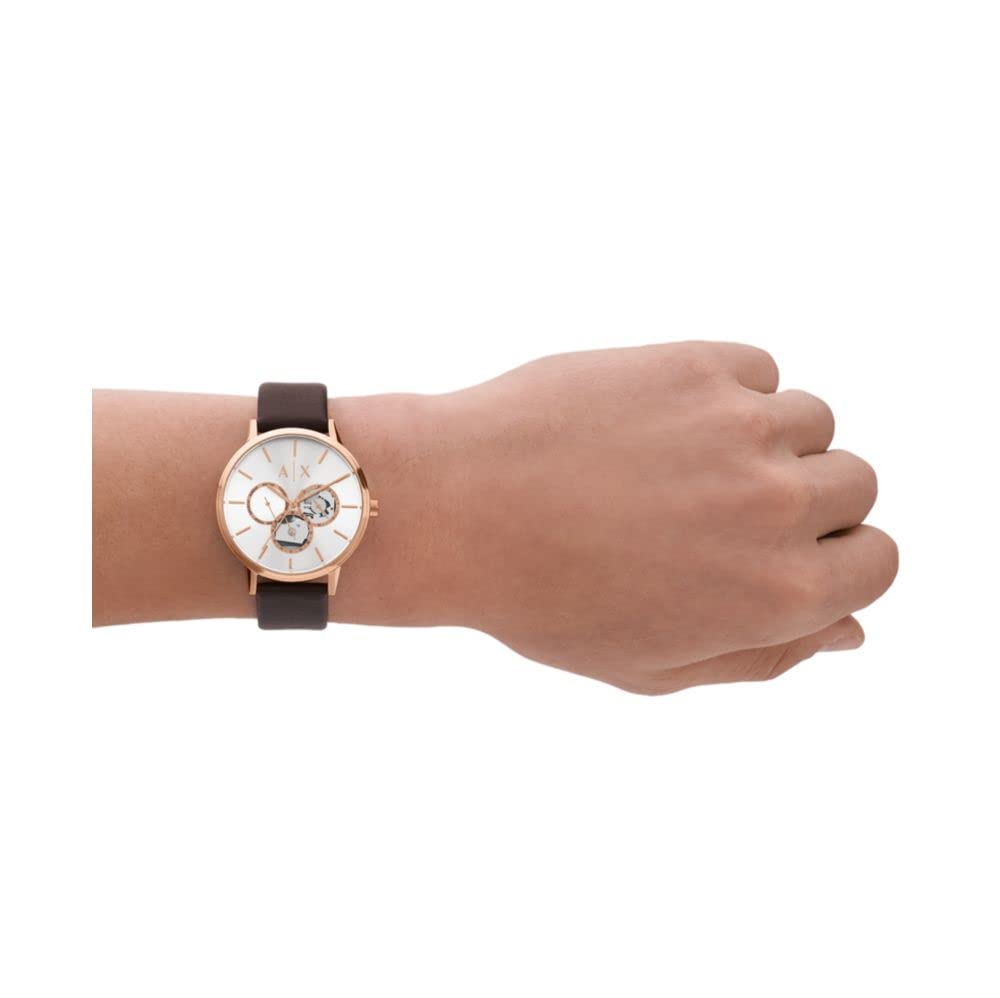 A|X ARMANI EXCHANGE Men's Multifunction Brown Leather Band Watch (Model: A|X2756)