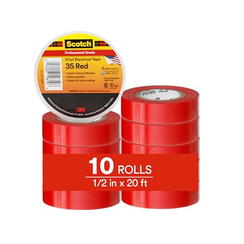 10 Pack 3M Scotch Vinyl Electrical Tape Rolls
