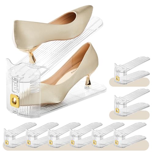 8 Pack Adjustable Shoe Slots Organizer