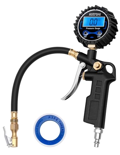 Digital Tire Inflator Gauge 3–250 PSI with Air Chuck