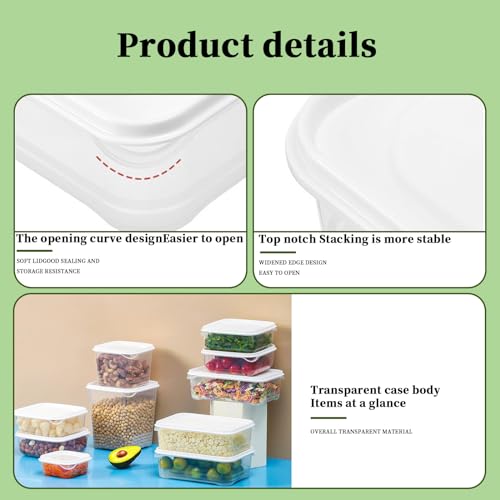 HMINYIYI 36-Piece Food Storage Containers with lids(18 Containers & 18 Lids), Plastic Food Containers for Pantry & Kitchen Storage and Organization, BPA-Free, Leak Proof, White