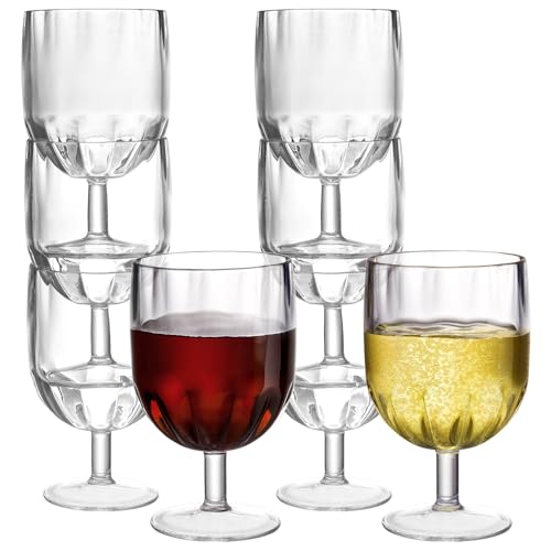 8 Pack Unbreakable 12 oz Plastic Wine Glasses